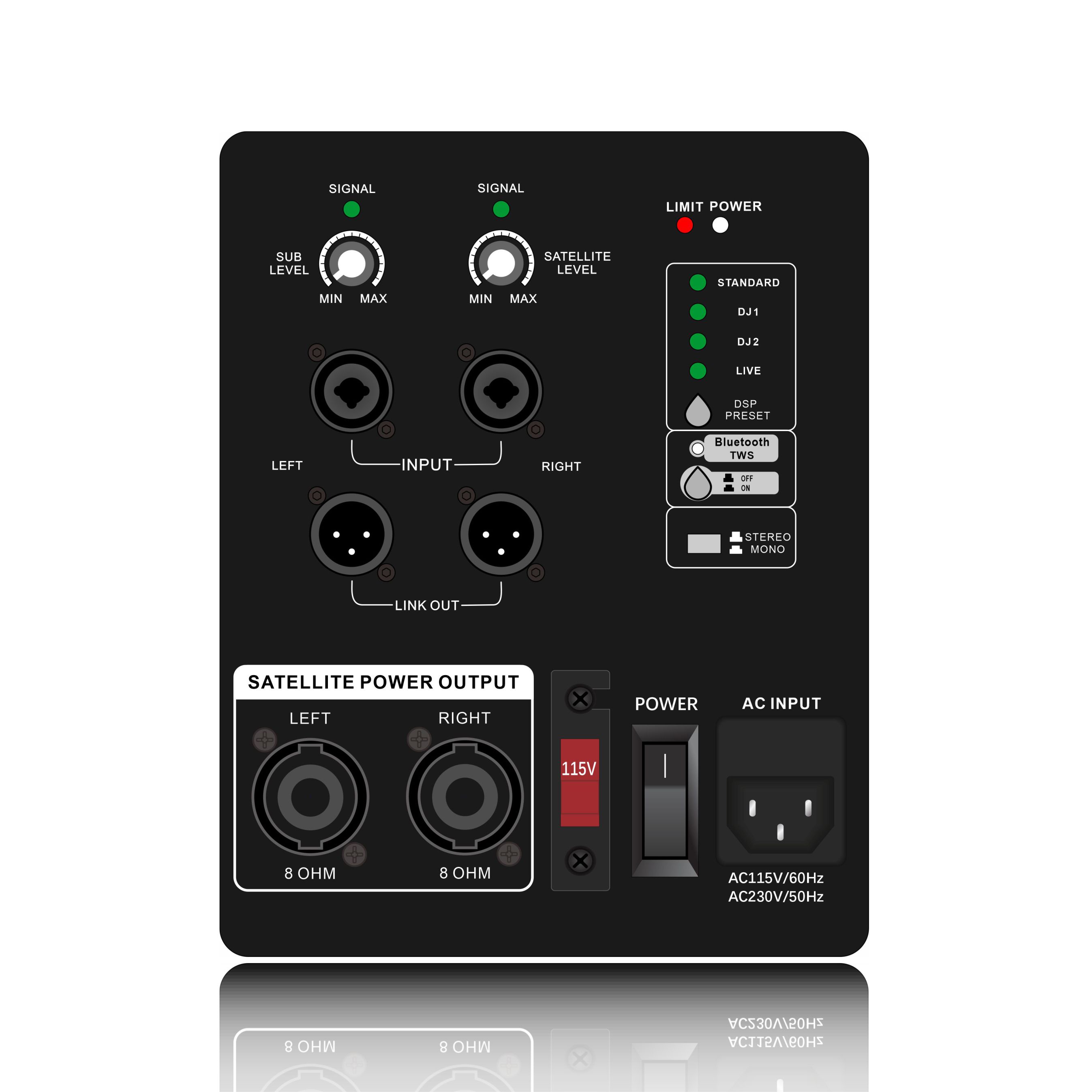 DSP1903: 4 حالت EQ از پیش تعیین شده سفارشی شده بلندگوی آرایه خطی 2.1 CH ADAU1701 مبتنی بر ماژول عملکردی DSP