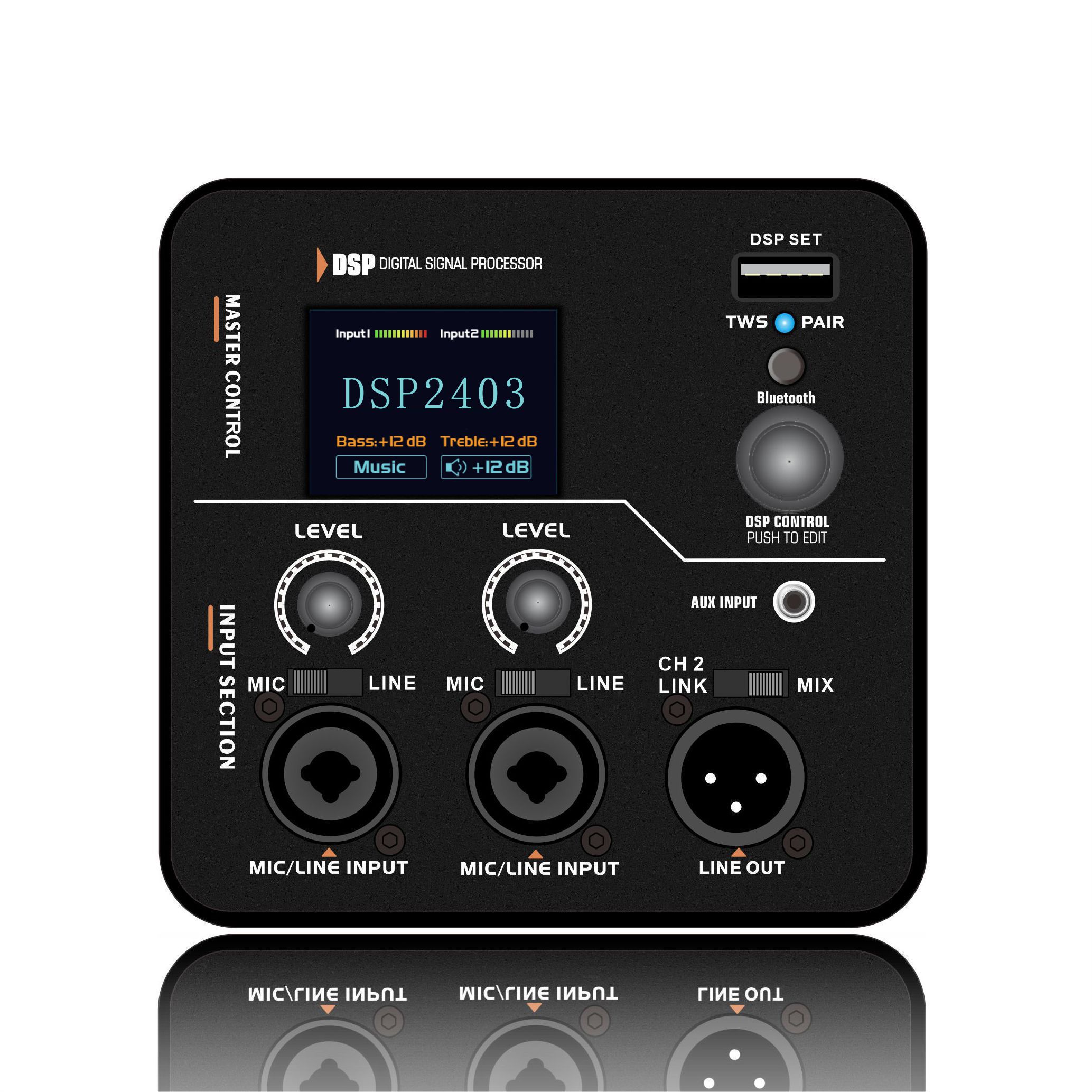 تقویت کننده بلندگوی فعال با برد کامل DSP2403