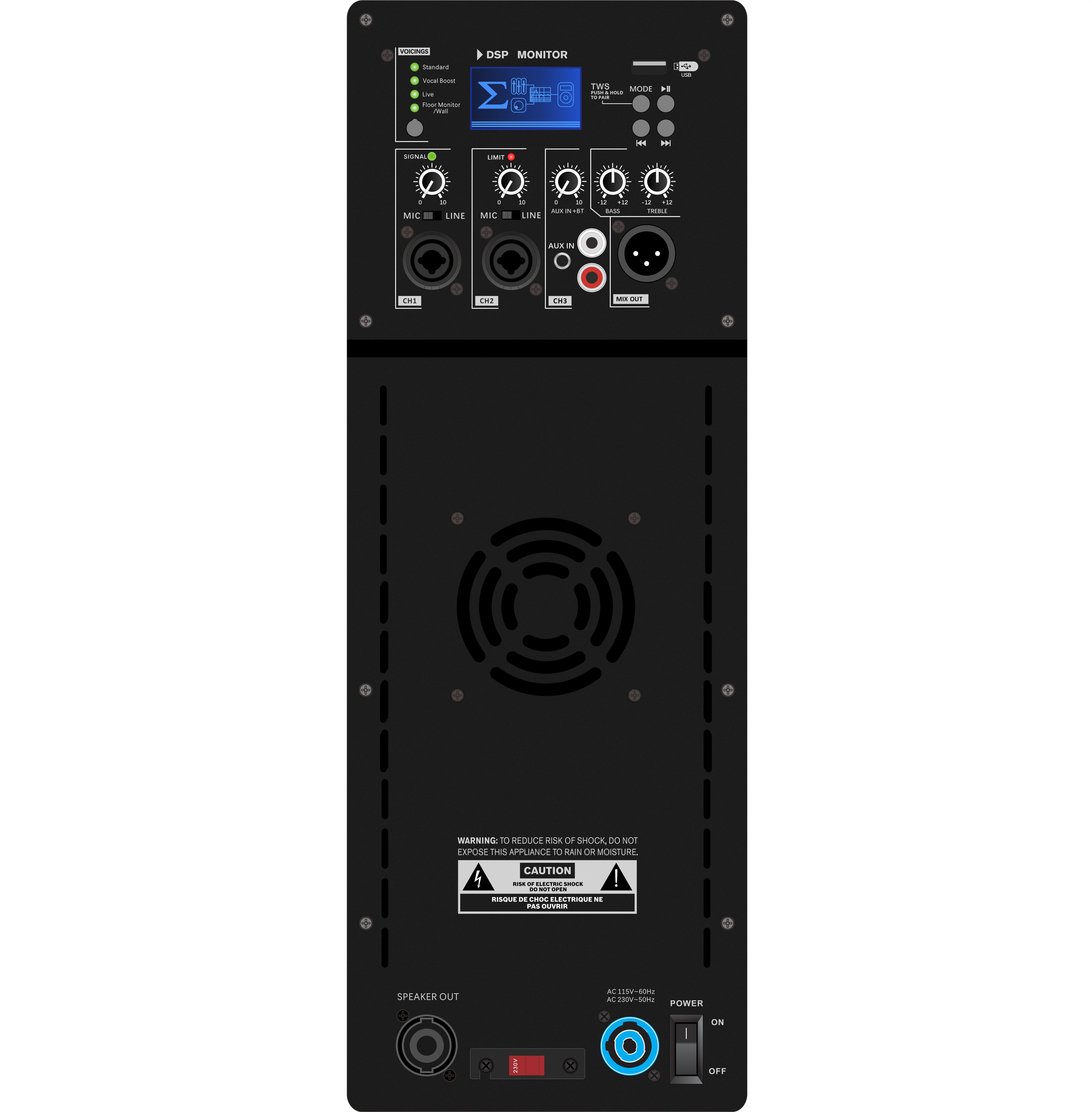 تقویت کننده توان کلاس D با قابلیت اطمینان بالا DSP1807-1.1 LLC