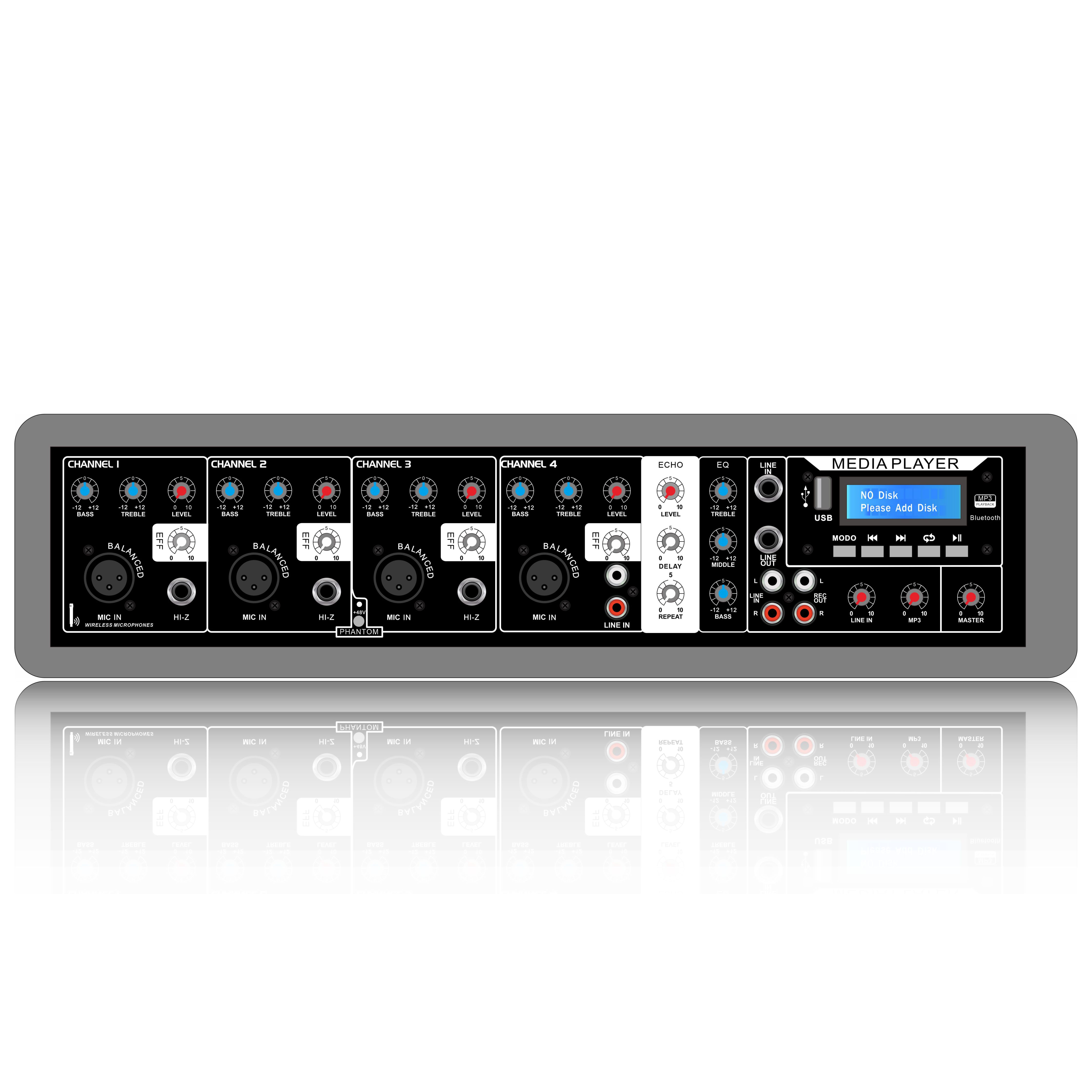 میکسر سر PA با جعبه پلاستیکی SD504