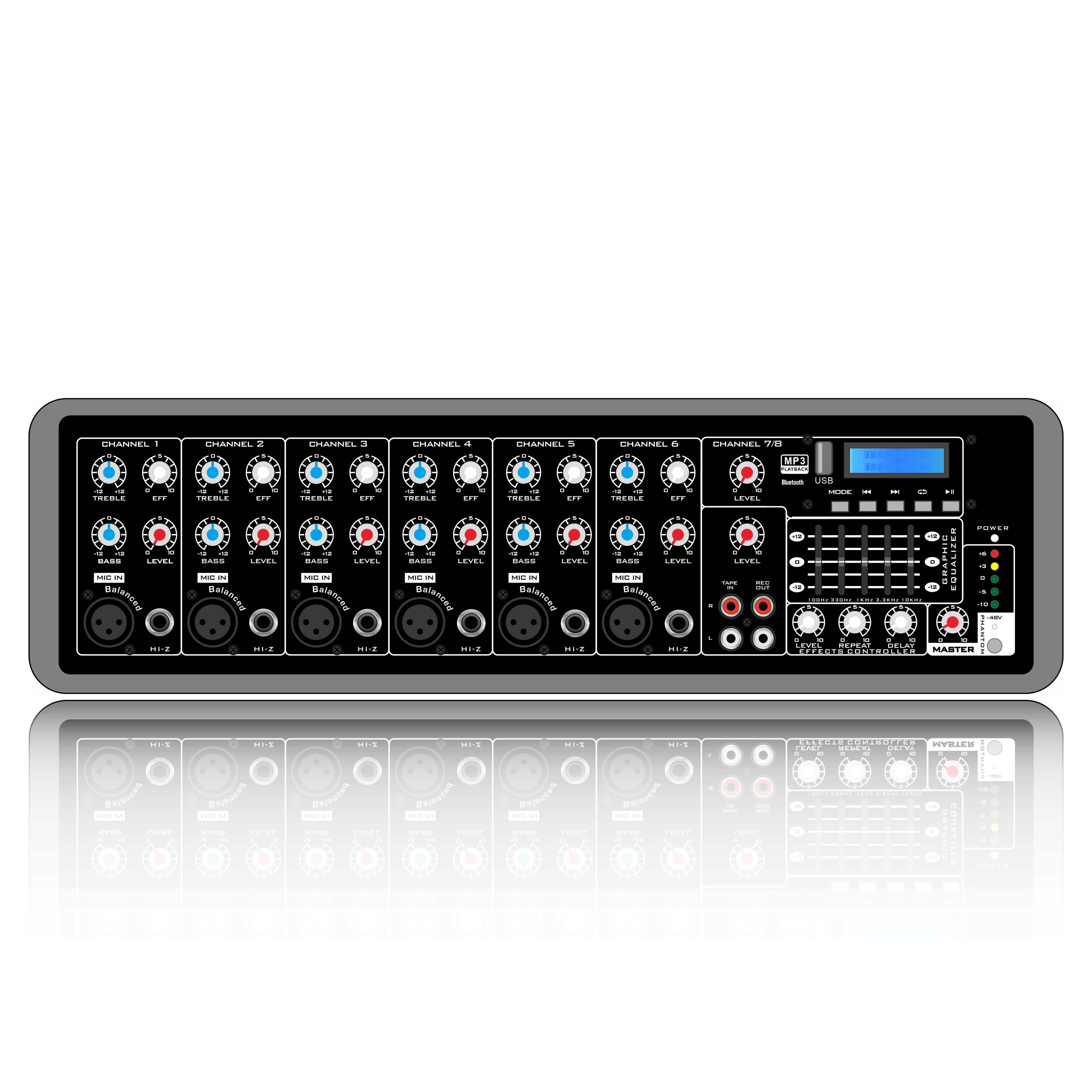 میکسر 8 کاناله PA میکسر SD506 با جعبه پلاستیکی