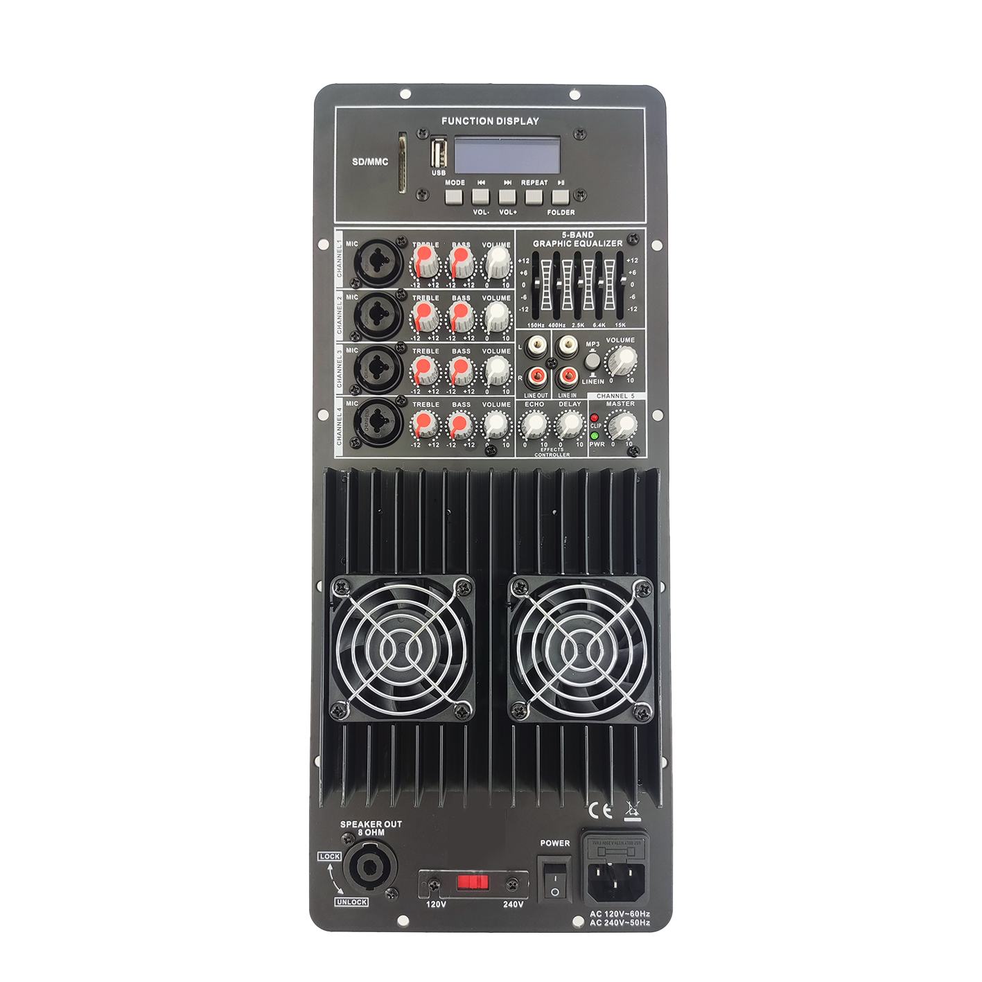 Class AB چند کاناله با اکولایزر PA Speaker Amplifier PL83
