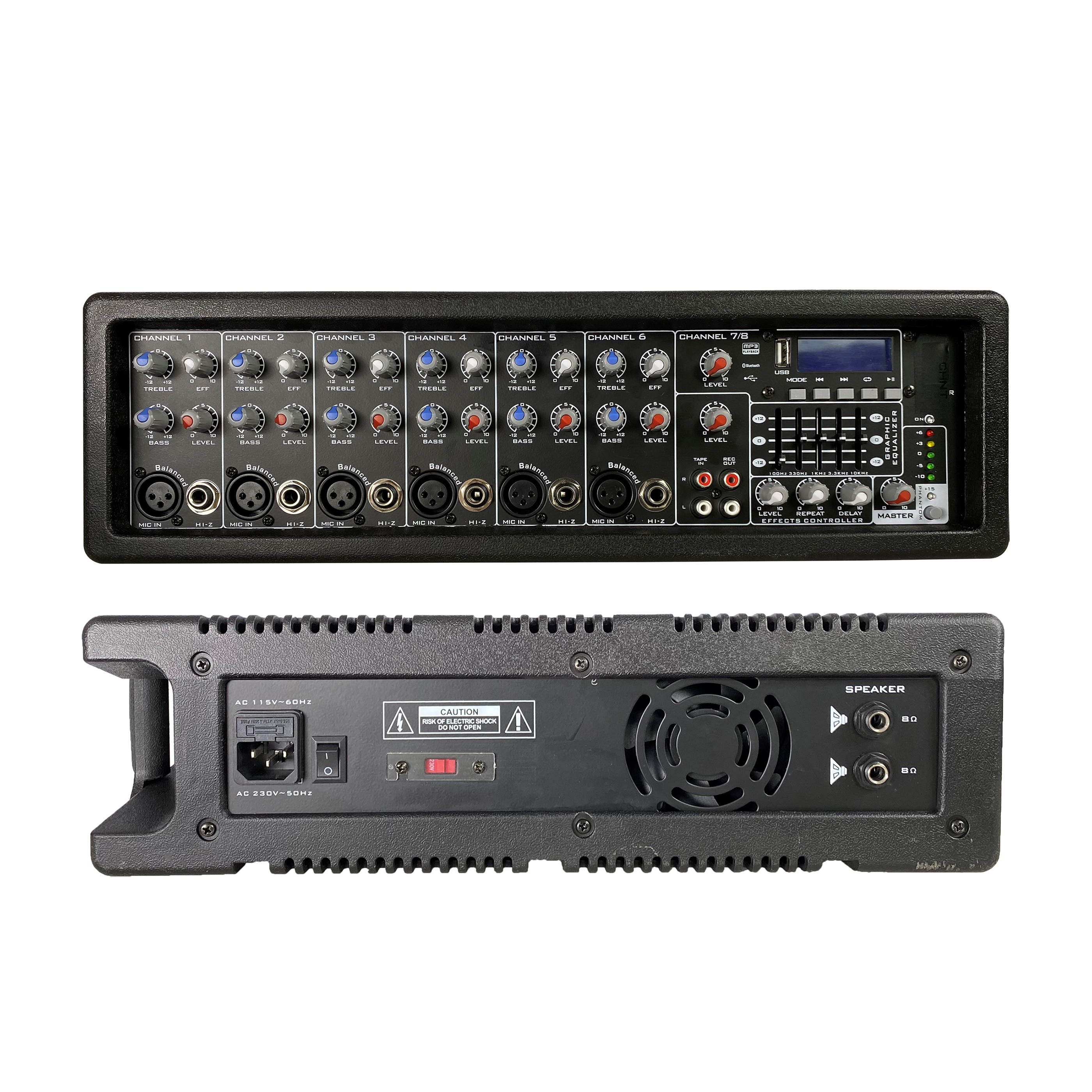 میکسر 8 کاناله PA میکسر SD506 با جعبه پلاستیکی