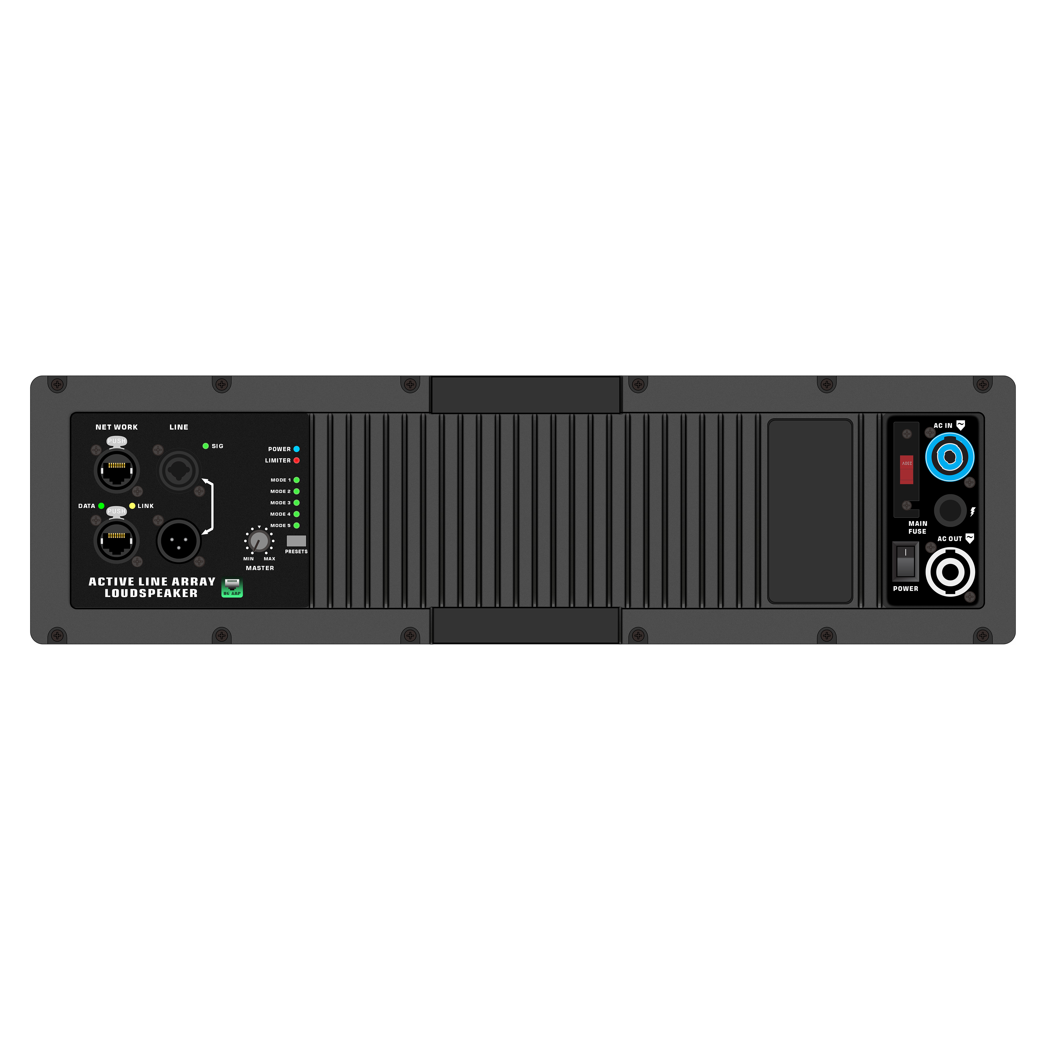 تقویت کننده سیستم آرایه خط فعال HG485-212 با اتصالات RJ45